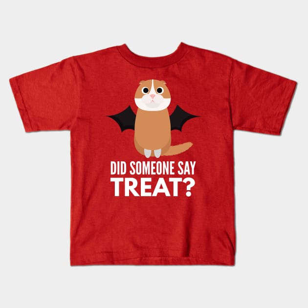 Scottish Fold Halloween Trick or Treat Kids T-Shirt by DoggyStyles